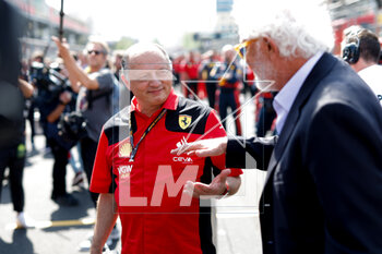 2023-04-30 - VASSEUR Frédéric (fra), Team Principal & General Manager of the Scuderia Ferrari, portrait Flavio Briatore during the Formula 1 Azerbaijan Grand Prix 2023, 4th round of the 2023 Formula One World Championship from April 28 to 30, 2023 on the Baku City Circuit, in Baku, Azerbaijan - F1 - AZERBAIJAN GRAND PRIX 2023 - RACE - FORMULA 1 - MOTORS