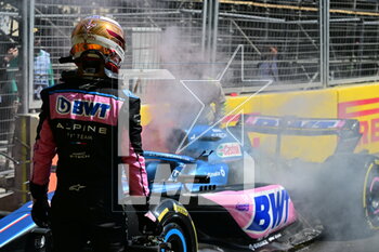 2023-04-28 - 10 GASLY Pierre (fra), Alpine F1 Team A523, action crash, accident, during the Formula 1 Azerbaijan Grand Prix 2023, 4th round of the 2023 Formula One World Championship from April 28 to 30, 2023 on the Baku City Circuit, in Baku, Azerbaijan - F1 - AZERBAIJAN GRAND PRIX 2023 - RACE - FORMULA 1 - MOTORS
