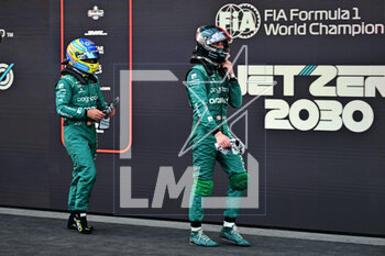 2023-04-28 - STROLL Lance (can), Aston Martin F1 Team AMR23, portrait ALONSO Fernando (spa), Aston Martin F1 Team AMR23, portrait during the Formula 1 Azerbaijan Grand Prix 2023, 4th round of the 2023 Formula One World Championship from April 28 to 30, 2023 on the Baku City Circuit, in Baku, Azerbaijan - F1 - AZERBAIJAN GRAND PRIX 2023 - RACE - FORMULA 1 - MOTORS