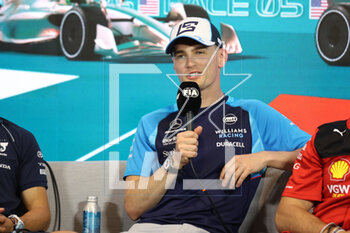 2023-05-04 - press conference SARGEANT Logan (usa), Williams Racing FW45, portrait during the Formula 1 Crypto.com Miami Grand Prix 2023, 5th round of the 2023 Formula One World Championship from May 05 to 07, 2023 on the Miami International Autodrome, in Miami Gardens, Florida, United States of America - F1 - MIAMI GRAND PRIX 2023 - FORMULA 1 - MOTORS
