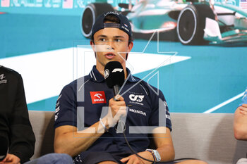 2023-05-04 - DE VRIES Nyck (ned), Scuderia AlphaTauri AT04, portrait press conference during the Formula 1 Crypto.com Miami Grand Prix 2023, 5th round of the 2023 Formula One World Championship from May 05 to 07, 2023 on the Miami International Autodrome, in Miami Gardens, Florida, United States of America - F1 - MIAMI GRAND PRIX 2023 - FORMULA 1 - MOTORS