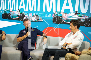 2023-05-05 - HORNER Christian (gbr), Team Principal of Red Bull Racing, WOLFF Toto (aut), Team Principal & CEO of Mercedes AMG F1 Team, portrait during the Formula 1 Crypto.com Miami Grand Prix 2023, 5th round of the 2023 Formula One World Championship from May 05 to 07, 2023 on the Miami International Autodrome, in Miami Gardens, Florida, United States of America - F1 - MIAMI GRAND PRIX 2023 - FORMULA 1 - MOTORS