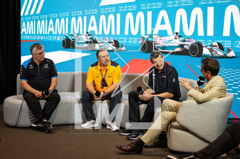 2023-05-05 - SZAFNAUER Otmar, Team Principal of Alpine F1 Team, BROWN Zak (usa), CEO of of McLaren Racing, STEINER Guenther (ita), Team Principal of Haas F1 team, portrait, during the Formula 1 Crypto.com Miami Grand Prix 2023, 5th round of the 2023 Formula One World Championship from May 05 to 07, 2023 on the Miami International Autodrome, in Miami Gardens, Florida, United States of America - F1 - MIAMI GRAND PRIX 2023 - FORMULA 1 - MOTORS