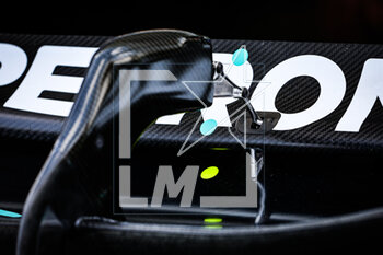 2023-05-05 - Mercedes AMG F1 Team W14, mechanical detail, DRS, rear wing during the Formula 1 Crypto.com Miami Grand Prix 2023, 5th round of the 2023 Formula One World Championship from May 05 to 07, 2023 on the Miami International Autodrome, in Miami Gardens, Florida, United States of America - F1 - MIAMI GRAND PRIX 2023 - FORMULA 1 - MOTORS