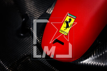 2023-05-05 - Scuderia Ferrari SF-23, mechanical detail, front wing, logo during the Formula 1 Crypto.com Miami Grand Prix 2023, 5th round of the 2023 Formula One World Championship from May 05 to 07, 2023 on the Miami International Autodrome, in Miami Gardens, Florida, United States of America - F1 - MIAMI GRAND PRIX 2023 - FORMULA 1 - MOTORS