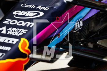 2023-05-05 - FIA logo on the Red Bull Racing RB19, mechanical detail during the Formula 1 Crypto.com Miami Grand Prix 2023, 5th round of the 2023 Formula One World Championship from May 05 to 07, 2023 on the Miami International Autodrome, in Miami Gardens, Florida, United States of America - F1 - MIAMI GRAND PRIX 2023 - FORMULA 1 - MOTORS