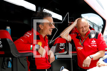 2023-05-06 - MEKIES Laurent (fra), Racing Director of the Scuderia Ferrari, VASSEUR Frédéric (fra), Team Principal & General Manager of the Scuderia Ferrari, portrait during the Formula 1 Crypto.com Miami Grand Prix 2023, 5th round of the 2023 Formula One World Championship from May 05 to 07, 2023 on the Miami International Autodrome, in Miami Gardens, Florida, United States of America - F1 - MIAMI GRAND PRIX 2023 - FORMULA 1 - MOTORS
