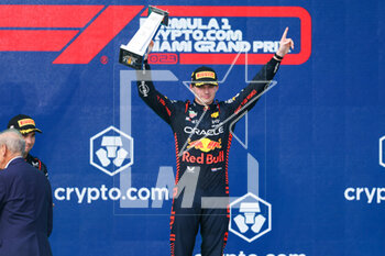 2023-05-07 - podium VERSTAPPEN Max (ned), Red Bull Racing RB19, portrait during the Formula 1 Crypto.com Miami Grand Prix 2023, 5th round of the 2023 Formula One World Championship from May 05 to 07, 2023 on the Miami International Autodrome, in Miami Gardens, Florida, United States of America - F1 - MIAMI GRAND PRIX 2023 - RACE - FORMULA 1 - MOTORS