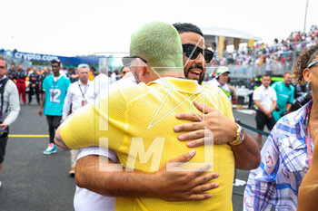 2023-05-07 - Jose Alvaro Osorio Balvin aka J Balvin with DJ Khaled, aka Khaled Mohamed Khaled on the starting grid during the Formula 1 Crypto.com Miami Grand Prix 2023, 5th round of the 2023 Formula One World Championship from May 05 to 07, 2023 on the Miami International Autodrome, in Miami Gardens, Florida, United States of America - F1 - MIAMI GRAND PRIX 2023 - RACE - FORMULA 1 - MOTORS
