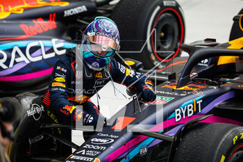 2023-05-07 - VERSTAPPEN Max (ned), Red Bull Racing RB19, portrait celebrating victory during the Formula 1 Crypto.com Miami Grand Prix 2023, 5th round of the 2023 Formula One World Championship from May 05 to 07, 2023 on the Miami International Autodrome, in Miami Gardens, Florida, United States of America - F1 - MIAMI GRAND PRIX 2023 - RACE - FORMULA 1 - MOTORS