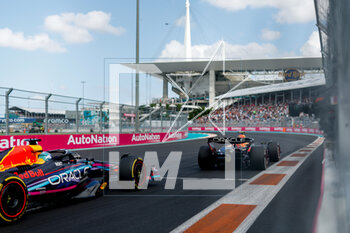 2023-05-07 - 01 VERSTAPPEN Max (nld), Red Bull Racing RB19, 11 PEREZ Sergio (mex), Red Bull Racing RB19, action during the Formula 1 Crypto.com Miami Grand Prix 2023, 5th round of the 2023 Formula One World Championship from May 05 to 07, 2023 on the Miami International Autodrome, in Miami Gardens, Florida, United States of America - F1 - MIAMI GRAND PRIX 2023 - RACE - FORMULA 1 - MOTORS