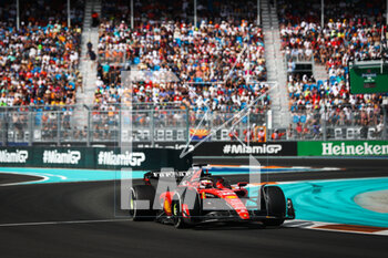2023-05-07 - 16 LECLERC Charles (mco), Scuderia Ferrari SF-23, action during the Formula 1 Crypto.com Miami Grand Prix 2023, 5th round of the 2023 Formula One World Championship from May 05 to 07, 2023 on the Miami International Autodrome, in Miami Gardens, Florida, United States of America - F1 - MIAMI GRAND PRIX 2023 - RACE - FORMULA 1 - MOTORS
