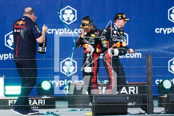 2023-05-07 - podium PEREZ Sergio (mex), Red Bull Racing RB19, VERSTAPPEN Max (ned), Red Bull Racing RB19, portrait during the Formula 1 Crypto.com Miami Grand Prix 2023, 5th round of the 2023 Formula One World Championship from May 05 to 07, 2023 on the Miami International Autodrome, in Miami Gardens, Florida, United States of America - F1 - MIAMI GRAND PRIX 2023 - RACE - FORMULA 1 - MOTORS