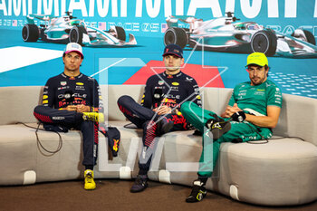 2023-05-08 - PEREZ Sergio (mex), Red Bull Racing RB19, VERSTAPPEN Max (ned), Red Bull Racing RB19, ALONSO Fernando (spa), Aston Martin F1 Team AMR23, portrait during the Formula 1 Crypto.com Miami Grand Prix 2023, 5th round of the 2023 Formula One World Championship from May 05 to 07, 2023 on the Miami International Autodrome, in Miami Gardens, Florida, United States of America - F1 - MIAMI GRAND PRIX 2023 - RACE - FORMULA 1 - MOTORS