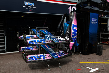 2023-05-25 - Alpine F1 Team A523, mechanical detail of the front wing during the Formula 1 Grand Prix de Monaco 2023, 6th round of the 2023 Formula One World Championship from May 26 to 28, 2023 on the Circuit de Monaco, in Monaco - F1 - MONACO GRAND PRIX 2023 - FORMULA 1 - MOTORS