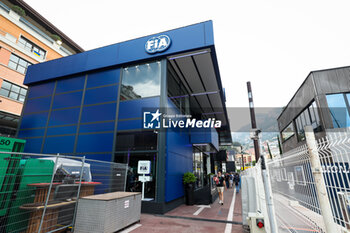 2023-05-25 - The new FIA motorhome in the paddock during the Formula 1 Grand Prix de Monaco 2023, 6th round of the 2023 Formula One World Championship from May 26 to 28, 2023 on the Circuit de Monaco, in Monaco - F1 - MONACO GRAND PRIX 2023 - FORMULA 1 - MOTORS