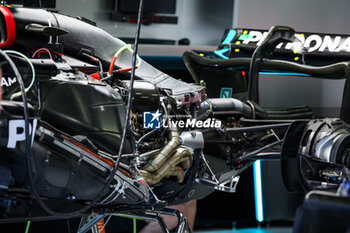 2023-05-25 - Mercedes AMG F1 Team W14, mechanical detail of the engine during the Formula 1 Grand Prix de Monaco 2023, 6th round of the 2023 Formula One World Championship from May 26 to 28, 2023 on the Circuit de Monaco, in Monaco - F1 - MONACO GRAND PRIX 2023 - FORMULA 1 - MOTORS