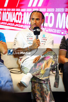 2023-05-25 - Press conference: HAMILTON Lewis (gbr), Mercedes AMG F1 Team W14, portrait, during the Formula 1 Grand Prix de Monaco 2023, 6th round of the 2023 Formula One World Championship from May 26 to 28, 2023 on the Circuit de Monaco, in Monaco - F1 - MONACO GRAND PRIX 2023 - FORMULA 1 - MOTORS