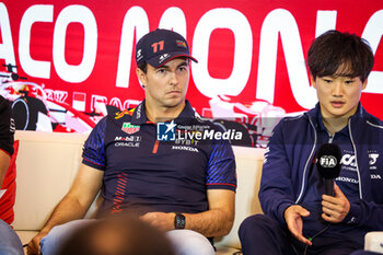2023-05-25 - Press conference: PEREZ Sergio (mex), Red Bull Racing RB19, TSUNODA Yuki (jap), Scuderia AlphaTauri AT04, during the Formula 1 Grand Prix de Monaco 2023, 6th round of the 2023 Formula One World Championship from May 26 to 28, 2023 on the Circuit de Monaco, in Monaco - F1 - MONACO GRAND PRIX 2023 - FORMULA 1 - MOTORS
