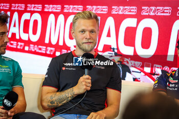 2023-05-25 - Press conference: MAGNUSSEN Kevin (den), Haas F1 Team VF-23 Ferrari, portrait, during the Formula 1 Grand Prix de Monaco 2023, 6th round of the 2023 Formula One World Championship from May 26 to 28, 2023 on the Circuit de Monaco, in Monaco - F1 - MONACO GRAND PRIX 2023 - FORMULA 1 - MOTORS