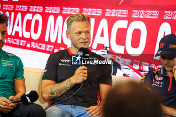 2023-05-25 - Press conference: MAGNUSSEN Kevin (den), Haas F1 Team VF-23 Ferrari, portrait, during the Formula 1 Grand Prix de Monaco 2023, 6th round of the 2023 Formula One World Championship from May 26 to 28, 2023 on the Circuit de Monaco, in Monaco - F1 - MONACO GRAND PRIX 2023 - FORMULA 1 - MOTORS