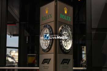 2023-05-25 - Rolex and Formula 1 Logo installation in paddock - 2023 GRAND PRIX DE MONACO - THURSDAY - AMBIENT AND PRESS CONFERENCE - FORMULA 1 - MOTORS
