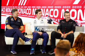 2023-05-26 - Press conference: HORNER Christian (gbr), Team Principal of Red Bull Racing, VOWLES James, Team Principal of Williams Racing, STEINER Guenther (ita), Team Principal of Haas F1 team, portrait during the Formula 1 Grand Prix de Monaco 2023, 6th round of the 2023 Formula One World Championship from May 26 to 28, 2023 on the Circuit de Monaco, in Monaco - F1 - MONACO GRAND PRIX 2023 - FORMULA 1 - MOTORS