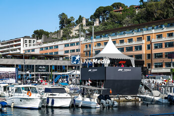 2023-05-26 - The Canal+ TV setup in the marina during the Formula 1 Grand Prix de Monaco 2023, 6th round of the 2023 Formula One World Championship from May 26 to 28, 2023 on the Circuit de Monaco, in Monaco - F1 - MONACO GRAND PRIX 2023 - FORMULA 1 - MOTORS