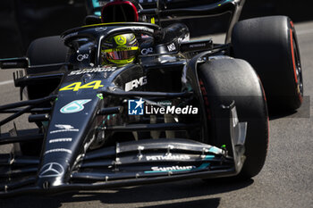 2023-05-27 - 44 HAMILTON Lewis (gbr), Mercedes AMG F1 Team W14, action during the Formula 1 Grand Prix de Monaco 2023, 6th round of the 2023 Formula One World Championship from May 26 to 28, 2023 on the Circuit de Monaco, in Monaco - F1 - MONACO GRAND PRIX 2023 - FORMULA 1 - MOTORS