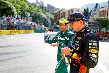 2023-05-27 - ALONSO Fernando (spa), Aston Martin F1 Team AMR23, VERSTAPPEN Max (ned), Red Bull Racing RB19, portrait during the Formula 1 Grand Prix de Monaco 2023, 6th round of the 2023 Formula One World Championship from May 26 to 28, 2023 on the Circuit de Monaco, in Monaco - F1 - MONACO GRAND PRIX 2023 - FORMULA 1 - MOTORS