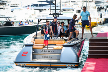 2023-05-28 - VERSTAPPEN Max (ned), Red Bull Racing RB19, arriving in the paddock by boat during the Formula 1 Grand Prix de Monaco 2023, 6th round of the 2023 Formula One World Championship from May 26 to 28, 2023 on the Circuit de Monaco, in Monaco - F1 - MONACO GRAND PRIX 2023 - RACE - FORMULA 1 - MOTORS