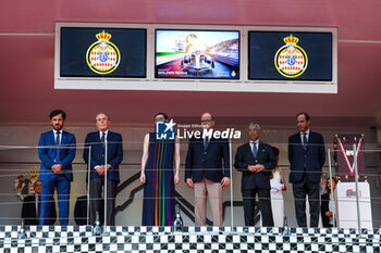 2023-05-28 - Podium: BEN SULAYEM Mohammed (uae), President of the FIA, HSH Prince Albert II of Monaco, HSH Princess Charlene of Monaco, also known as Charlene Lynette Wittstock, during the Formula 1 Grand Prix de Monaco 2023, 6th round of the 2023 Formula One World Championship from May 26 to 28, 2023 on the Circuit de Monaco, in Monaco - F1 - MONACO GRAND PRIX 2023 - RACE - FORMULA 1 - MOTORS