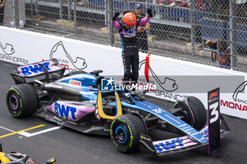 2023-05-28 - OCON Esteban (fra), Alpine F1 Team A523, portrait celebrates his P3 during the Formula 1 Grand Prix de Monaco 2023, 6th round of the 2023 Formula One World Championship from May 26 to 28, 2023 on the Circuit de Monaco, in Monaco - F1 - MONACO GRAND PRIX 2023 - RACE - FORMULA 1 - MOTORS