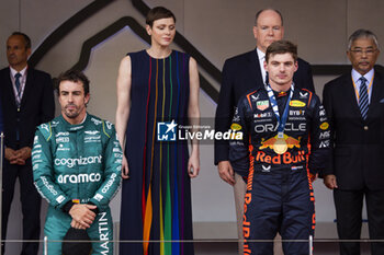 2023-05-28 - ALONSO Fernando (spa), Aston Martin F1 Team AMR23, VERSTAPPEN Max (ned), Red Bull Racing RB19, portrait during the Formula 1 Grand Prix de Monaco 2023, 6th round of the 2023 Formula One World Championship from May 26 to 28, 2023 on the Circuit de Monaco, in Monaco - F1 - MONACO GRAND PRIX 2023 - RACE - FORMULA 1 - MOTORS