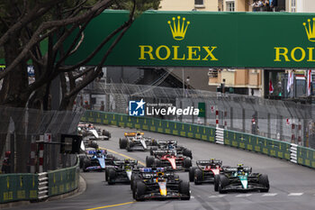 2023-05-28 - Start of the race, 01 VERSTAPPEN Max (nld), Red Bull Racing RB19, 14 ALONSO Fernando (spa), Aston Martin F1 Team AMR23, action during the Formula 1 Grand Prix de Monaco 2023, 6th round of the 2023 Formula One World Championship from May 26 to 28, 2023 on the Circuit de Monaco, in Monaco - F1 - MONACO GRAND PRIX 2023 - RACE - FORMULA 1 - MOTORS