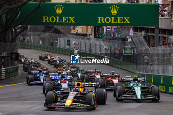 2023-05-28 - Start of the race, 01 VERSTAPPEN Max (nld), Red Bull Racing RB19, 14 ALONSO Fernando (spa), Aston Martin F1 Team AMR23, action during the Formula 1 Grand Prix de Monaco 2023, 6th round of the 2023 Formula One World Championship from May 26 to 28, 2023 on the Circuit de Monaco, in Monaco - F1 - MONACO GRAND PRIX 2023 - RACE - FORMULA 1 - MOTORS
