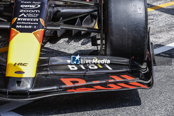 2023-06-02 - Red Bull Racing RB19, mechanical detail front wing during the Formula 1 AWS Gran Premio de Espana 2023, 7th round of the 2023 Formula One World Championship from June 2 to 4, 2023 on the Circuit de Barcelona-Catalunya, in Montmelo, Spain - F1 - SPANISH GRAND PRIX 2023 - FORMULA 1 - MOTORS