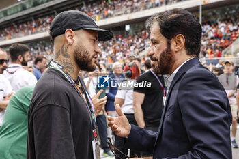 2023-06-04 - BEN SULAYEM Mohammed (uae), President of the FIA, portrait Neymar Jr football player during the Formula 1 AWS Gran Premio de Espana 2023, 7th round of the 2023 Formula One World Championship from June 2 to 4, 2023 on the Circuit de Barcelona-Catalunya, in Montmelo, Spain - F1 - SPANISH GRAND PRIX 2023 - RACE - FORMULA 1 - MOTORS