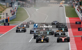 2023-06-04 - 01 VERSTAPPEN Max (nld), Red Bull Racing RB19, action 55 SAINZ Carlos (spa), Scuderia Ferrari SF-23, action start of the race, depart, during the Formula 1 AWS Gran Premio de Espana 2023, 7th round of the 2023 Formula One World Championship from June 2 to 4, 2023 on the Circuit de Barcelona-Catalunya, in Montmelo, Spain - F1 - SPANISH GRAND PRIX 2023 - RACE - FORMULA 1 - MOTORS