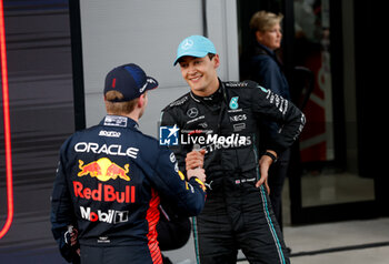 2023-06-04 - RUSSELL George (gbr), Mercedes AMG F1 Team W14, portrait VERSTAPPEN Max (ned), Red Bull Racing RB19, portrait during the Formula 1 AWS Gran Premio de Espana 2023, 7th round of the 2023 Formula One World Championship from June 2 to 4, 2023 on the Circuit de Barcelona-Catalunya, in Montmelo, Spain - F1 - SPANISH GRAND PRIX 2023 - RACE - FORMULA 1 - MOTORS