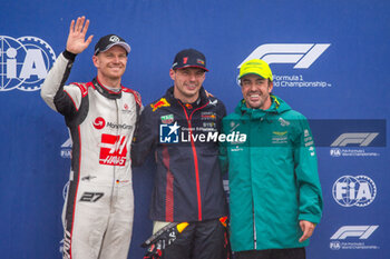 2023-06-17 - Top 3 Qualify Max Verstappen (NED) Redbull Racing RB19 - Nico Hulkenberg (GER) Haas F1 Team Fernando Alonso (SPA) Aston Martn AMR23
during Qualify session on Saturday of FORMULA 1 PIRELLI GRAND PRIX DU CANADA 2023 - from 15th to 18th June 2023 at Circuit Gilles Villeneuve, Montreal, Quebec, Canada - FORMULA 1 PIRELLI GRAND PRIX DU CANADA 2023 - FORMULA 1 - MOTORS