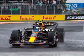 2023-06-17 - Sergio Perez (MEX) Redbull Racing RB19
during Qualify session on Saturday 17th June - FORMULA 1 PIRELLI GRAND PRIX DU CANADA 2023 - from 15th to 18th June 2023 at Circuit Gilles Villeneuve, Montreal, Quebec, Canada - FORMULA 1 PIRELLI GRAND PRIX DU CANADA 2023 - FORMULA 1 - MOTORS