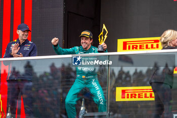 2023-06-18 - Podium of the race
 Max Verstappen (NED) Redbull Racing RB19
 Fernando Alonso (SPA) Aston Martn AMR23
 Lewis Hamilton (GBR) Mercedes W14 E Performance

during the Race on Sunday 18th June - FORMULA 1 PIRELLI GRAND PRIX DU CANADA 2023 - from 15th to 18th June 2023 at Circuit Gilles Villeneuve, Montreal, Quebec, Canada - FORMULA 1 PIRELLI GRAND PRIX DU CANADA 2023 - FORMULA 1 - MOTORS