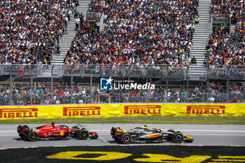 2023-06-18 - 04 NORRIS Lando (gbr), McLaren F1 Team MCL60, 16 LECLERC Charles (mco), Scuderia Ferrari SF-23, action during the Formula 1 Pirelli Grand Prix du Canada, 8th round of the 2023 Formula One World Championship from June 16 to 18, 2023 on the Circuit Gilles Villeneuve, in Montréal, Canada - F1 - CANADIAN GRAND PRIX 2023 - RACE - FORMULA 1 - MOTORS