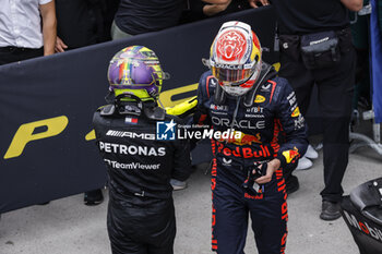 2023-06-18 - HAMILTON Lewis (gbr), Mercedes AMG F1 Team W14, portrait VERSTAPPEN Max (ned), Red Bull Racing RB19, portrait during the Formula 1 Pirelli Grand Prix du Canada, 8th round of the 2023 Formula One World Championship from June 16 to 18, 2023 on the Circuit Gilles Villeneuve, in Montréal, Canada - F1 - CANADIAN GRAND PRIX 2023 - RACE - FORMULA 1 - MOTORS