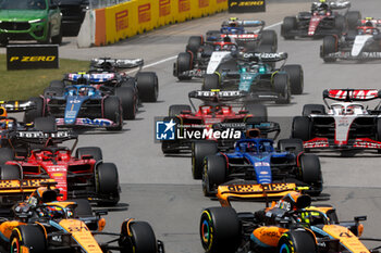 2023-06-18 - start of the race, depart, during the Formula 1 Pirelli Grand Prix du Canada, 8th round of the 2023 Formula One World Championship from June 16 to 18, 2023 on the Circuit Gilles Villeneuve, in Montréal, Canada - F1 - CANADIAN GRAND PRIX 2023 - RACE - FORMULA 1 - MOTORS
