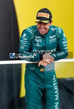 2023-06-18 - ALONSO Fernando (spa), Aston Martin F1 Team AMR23, portrait podium during the Formula 1 Pirelli Grand Prix du Canada, 8th round of the 2023 Formula One World Championship from June 16 to 18, 2023 on the Circuit Gilles Villeneuve, in Montréal, Canada - F1 - CANADIAN GRAND PRIX 2023 - RACE - FORMULA 1 - MOTORS