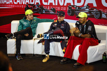 2023-06-18 - VERSTAPPEN Max (ned), Red Bull Racing RB19, portrait ALONSO Fernando (spa), Aston Martin F1 Team AMR23, portrait HAMILTON Lewis (gbr), Mercedes AMG F1 Team W14, portrait press conference during the Formula 1 Pirelli Grand Prix du Canada, 8th round of the 2023 Formula One World Championship from June 16 to 18, 2023 on the Circuit Gilles Villeneuve, in Montréal, Canada - F1 - CANADIAN GRAND PRIX 2023 - RACE - FORMULA 1 - MOTORS
