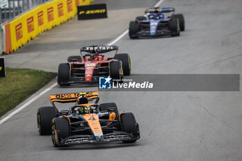 2023-06-18 - 04 NORRIS Lando (gbr), McLaren F1 Team MCL60, action 16 LECLERC Charles (mco), Scuderia Ferrari SF-23, action during the Formula 1 Pirelli Grand Prix du Canada, 8th round of the 2023 Formula One World Championship from June 16 to 18, 2023 on the Circuit Gilles Villeneuve, in Montréal, Canada - F1 - CANADIAN GRAND PRIX 2023 - RACE - FORMULA 1 - MOTORS