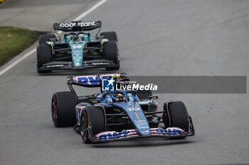 2023-06-18 - 10 GASLY Pierre (fra), Alpine F1 Team A523, action 18 STROLL Lance (can), Aston Martin F1 Team AMR23, action during the Formula 1 Pirelli Grand Prix du Canada, 8th round of the 2023 Formula One World Championship from June 16 to 18, 2023 on the Circuit Gilles Villeneuve, in Montréal, Canada - F1 - CANADIAN GRAND PRIX 2023 - RACE - FORMULA 1 - MOTORS
